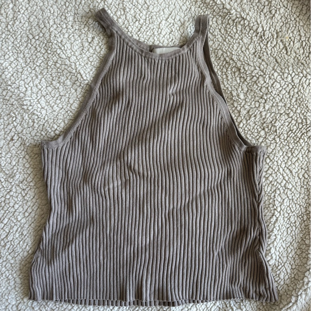 H&M beige ribbed halter top